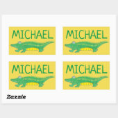 Sticker Rectangulaire Crocodile crocodile alligator vert personnalisé (Feuille)