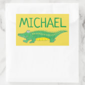 Sticker Rectangulaire Crocodile crocodile alligator vert personnalisé (Sac)