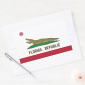 Sticker Rectangulaire Crocodile du drapeau de la République de Floride (Enveloppe)