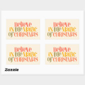 Sticker Rectangulaire Croire à la magie de Noël - Style rétro (Feuille)