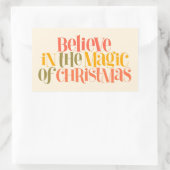 Sticker Rectangulaire Croire à la magie de Noël - Style rétro (Sac)