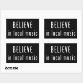 Sticker Rectangulaire Croire En La Musique Locale (Feuille)