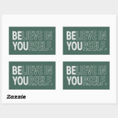 Sticker Rectangulaire Croire En Soi-même Professeur Motivation Positive  (Feuille)