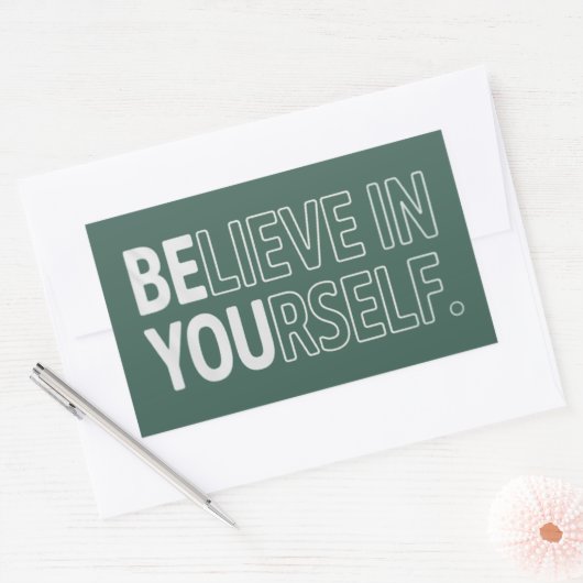 Sticker Rectangulaire Croire En Soi-même Professeur Motivation Positive  (Enveloppe)