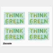 Sticker Rectangulaire Croire la conscience verte bonne proposition (Feuille)