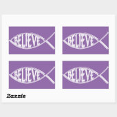 Sticker Rectangulaire Croire Lavande de Poisson (Feuille)