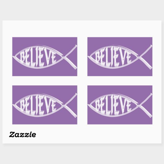 Sticker Rectangulaire Croire Lavande de Poisson (Feuille)