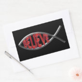 Sticker Rectangulaire Croire le poisson - Rouge (Enveloppe)