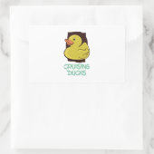 Sticker Rectangulaire Croisière Canards Voyage amusant (Sac)