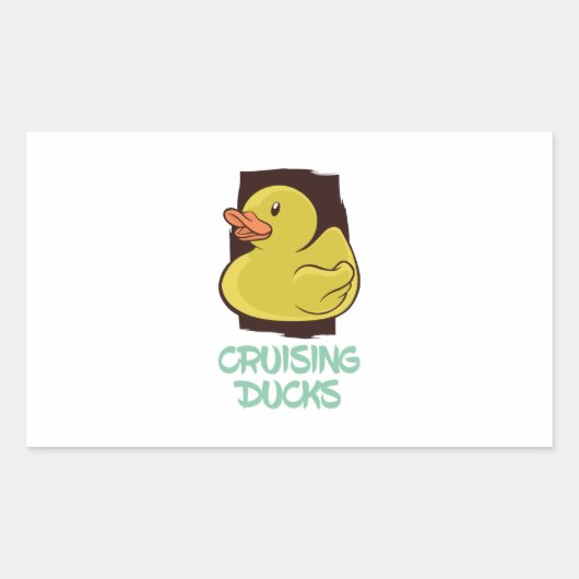 Sticker Rectangulaire Croisière Canards Voyage amusant (Devant)