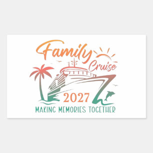 Sticker Rectangulaire Croisière en famille 2027 : Rassembler les souveni