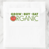 Sticker Rectangulaire Croissance, Acheter, Manger Bio (Sac)