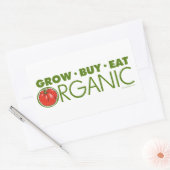 Sticker Rectangulaire Croissance, Acheter, Manger Bio (Enveloppe)