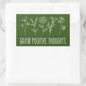 Sticker Rectangulaire Croissance des pensées positives Esthétique (Sac)