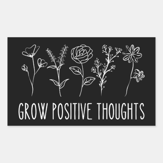 Sticker Rectangulaire Croissance réflexions positives Bâton rectangulair (Devant)