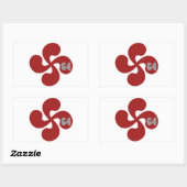 Sticker Rectangulaire Croix basque rouge 64 Lauburu (Feuille)