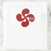 Sticker Rectangulaire Croix basque rouge 64 Lauburu (Sac)