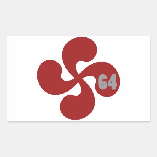 Sticker Rectangulaire Croix basque rouge 64 Lauburu (Devant)