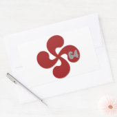 Sticker Rectangulaire Croix basque rouge 64 Lauburu (Enveloppe)