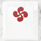 Sticker Rectangulaire Croix Basque Rouge Lauburu (Sac)