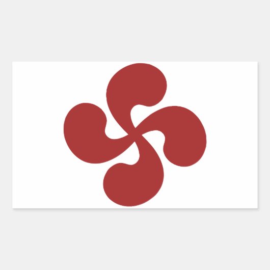 Sticker Rectangulaire Croix Basque Rouge Lauburu (Devant)