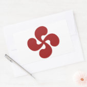 Sticker Rectangulaire Croix Basque Rouge Lauburu (Enveloppe)