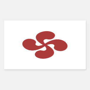 Sticker Rectangulaire Croix Basque Rouge Lauburu
