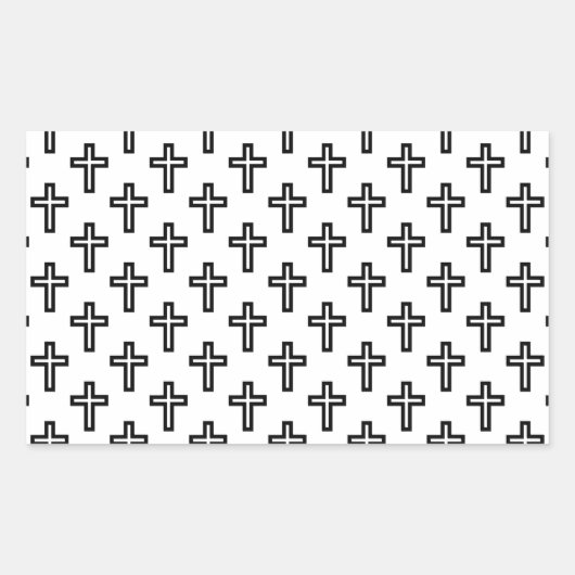 Sticker Rectangulaire Croix chrétienne (Devant)
