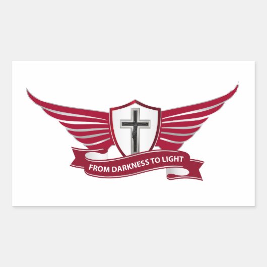 Sticker Rectangulaire Croix chrétienne (Devant)