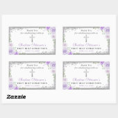 Sticker Rectangulaire Croix d'argent violet florale première sainte comm (Feuille)