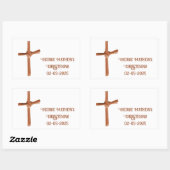 Sticker Rectangulaire Croix de Palme Christening et communion personnali (Feuille)