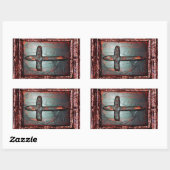 Sticker Rectangulaire Croix de sang (Feuille)