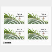 Sticker Rectangulaire Croix du dimanche des Rameaux avec palme verte (Feuille)