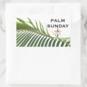 Sticker Rectangulaire Croix du dimanche des Rameaux avec palme verte (Sac)
