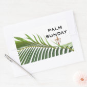 Sticker Rectangulaire Croix du dimanche des Rameaux avec palme verte (Enveloppe)