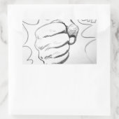 Sticker Rectangulaire Croquis au crayon Pop Art Smash (Sac)