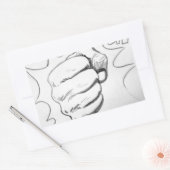 Sticker Rectangulaire Croquis au crayon Pop Art Smash (Enveloppe)