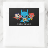 Sticker Rectangulaire Croquis de la Mini Justice League (Sac)