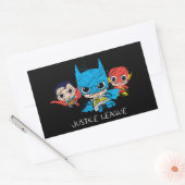 Sticker Rectangulaire Croquis de la Mini Justice League (Enveloppe)