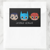 Sticker Rectangulaire Croquis des chefs de la Mini Ligue de Justice (Sac)