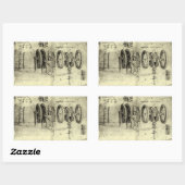 Sticker Rectangulaire Croquis d'ingénierie de Léonard de Vinci d'une rou (Feuille)