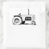 Sticker Rectangulaire Croquis du tracteur (Sac)
