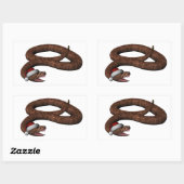 Sticker Rectangulaire Crotale Avec Le Chapeau Du Père Noël (Feuille)