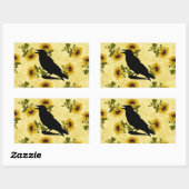 Sticker Rectangulaire Crow on Sunflowers (Feuille)