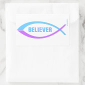 Sticker Rectangulaire Croyant Christian Fish design (Sac)