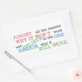 Sticker Rectangulaire Croyez en la raison unique (Enveloppe)