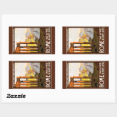 Sticker Rectangulaire Cru d'affiche de voyage de Rome (Feuille)