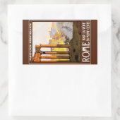 Sticker Rectangulaire Cru d'affiche de voyage de Rome (Sac)