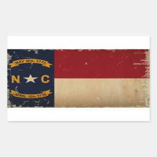 Sticker Rectangulaire CRU de drapeau d'état de la Caroline du Nord