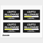 Sticker Rectangulaire Crypto Millionaire Chargement Bitcoin (Feuille)